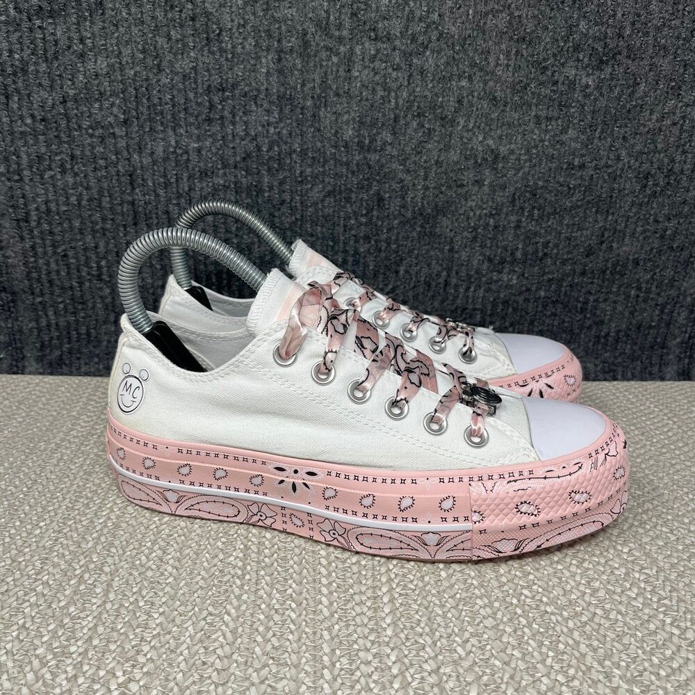 Converse x Miley Cyrus Chuck Taylor All Star Lift Low Sneakers White Pink Sz 7